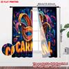 2D flat printing 2pcs Curtain Drapes Carnival Mask with Confetti Digital Printed Polyester Drapes Holiday Decorations for Booths