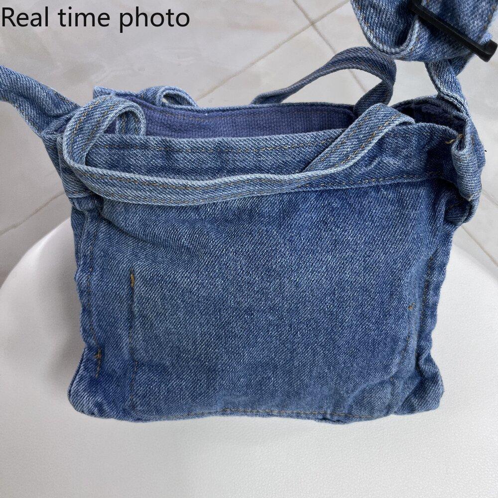 Женская сумка через плечо, Япония и Южная Корея, изысканная джинсовая сумка из стираного денима, художественный стиль, индивидуальность, креативность, портативная сумка, сумка через плечо