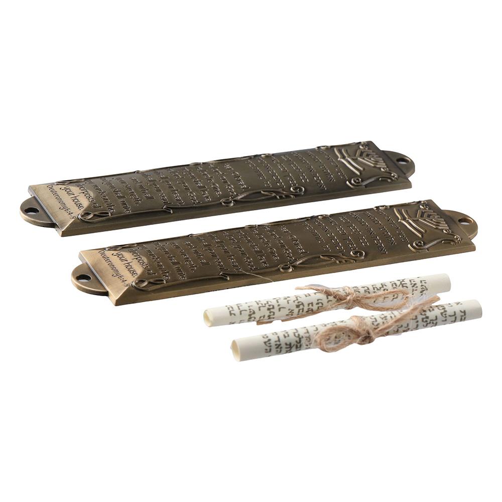 2 шт., бронзовая обложка для мезузы высотой 5,3 дюйма, двусторонняя лента, модный чехол для дома из Еврейских Писаний