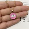 1PC Enamel Evil Eyes Pendant Necklace For Womens Zircon Big Turkish Eye Chains Choker Necklaces Clavicel Chains Lucky Zircon