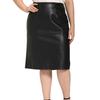 Black Formal Stylish Fashion Women's Skirt Handmade Leather Genuine Lambskin Soft