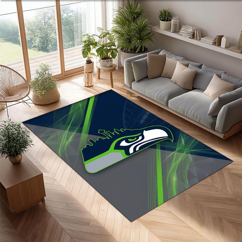 Seattle Seahawks Crystal Velvet Carpet Soft Anti?Slip Floor Mat Comfortable Home Living Room Bedroom Decor Rug