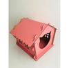 Деревянный домик для кошки - Декоративное кошачье гнездо - Мягкая кошачья кроватка розового цвета