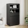 814538 vidaXL Highboard Black 60x40x116.5 Cm Solid Pine Wood