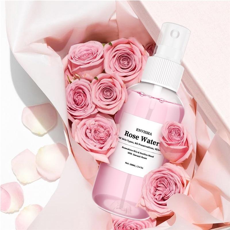 ENVISHA Rose Water For Face Facial Toner Organic Rose Petals Essence Moisturizing Serum Refresh Elastic Shrink Pores Skin Care