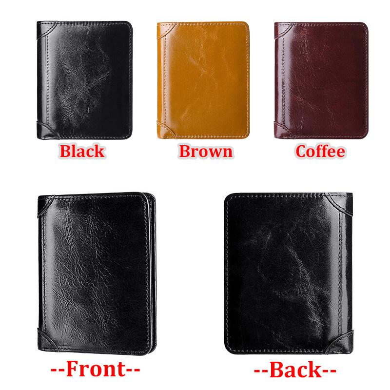 Мужские кошельки из натуральной кожи, мужской кошелек, кредитные визитницы, винтажный коричневый кошелек из воловьей кожи, масляный воск