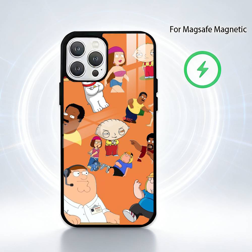 Family Guy Phone Case For iPhone17,16,15,14,13 Plus,Pro Max Magnetic For Magsafe Wireless Charging