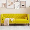 VidaXL Chesterfield Sofa with Bolsters 2-Seater Yellow Velvet, Sofa, Upholstered Sofa, 2-Seater Sofa, Loveseat, 372689