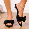 Designer Style Pointed Toe Women Slippers Shoes Fashion Butterfly-knot Summer Low Heel Ladies Slides Shoes