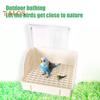 Automatic Birds Bath with Pump Indoor Parrot Bath Tub Large Birds Shower Fountain for Parakeet African Grey Cockatiel Conure Budgie
