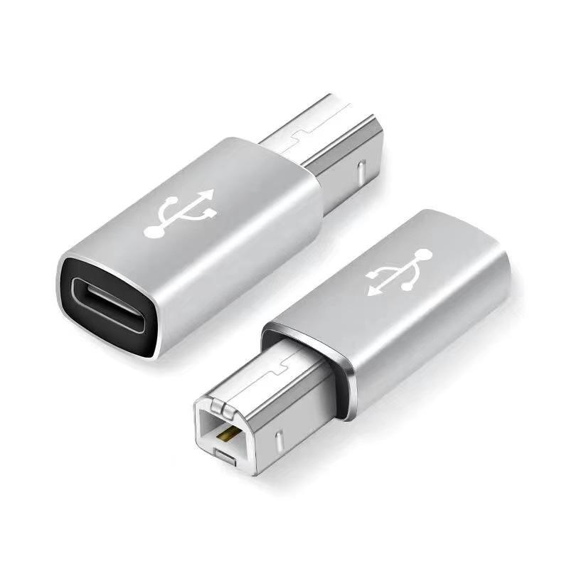 Адаптер USB Type-C (мама) на USB-B (папа) USB 2.0 Адаптер для принтера, пианино, клавиатуры, факса, сканера, MIDI-интерфейса
