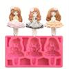 1 шт., милая кукла принцессы D, силиконовая форма для шоколада, помадка, силиконовая форма для шоколадного торта, украшение для торта на день рождения