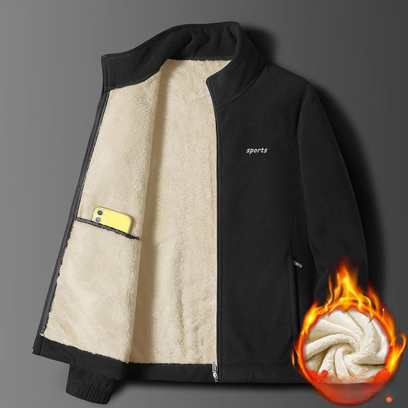Мужская флисовая куртка весна-осень, новый стиль, куртка для мужчин среднего и молодого возраста, куртка с воротником-стойкой, повседневный топ для папы