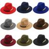 Formal Occasion Fedora Hat Leaf Decoration British Vintage Hats Fashion Woolen Hats Party Wedding