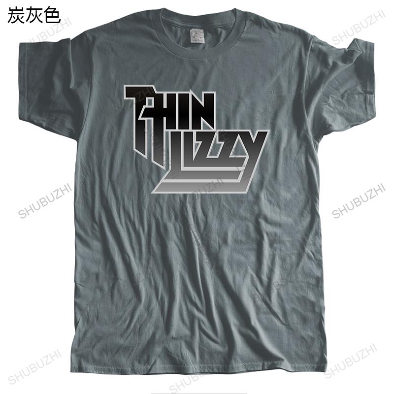 Men crew neck tshirt cotton brand teeshirt black THIN LIZZY male summer fashion tshirt loose style cool teeshirt plus size
