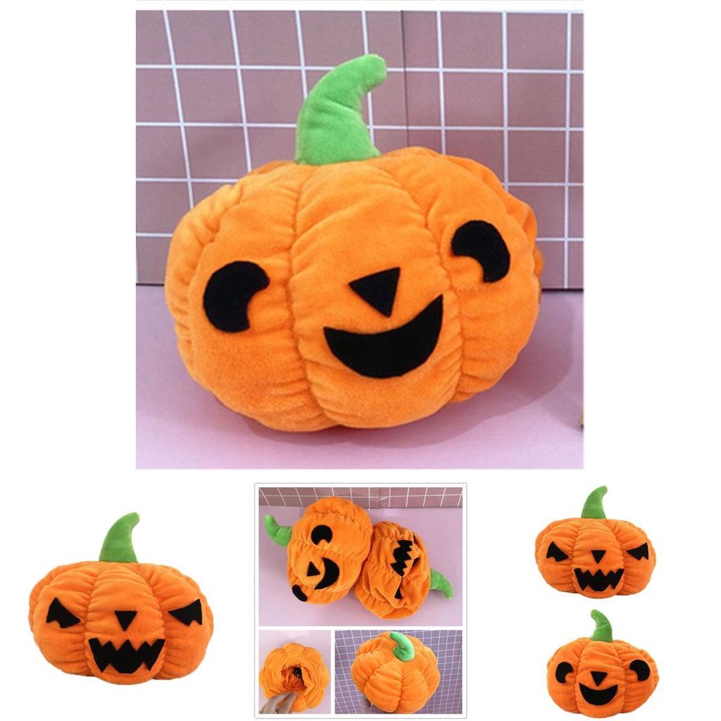 Unique Flip-over Pumpkin Plush Toy Cartoon Style Short Plush Material 18cm Tall