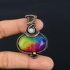 Кулон из Радужного Солнечного Кварца, обернутый медной проволокой 999 пробы, Ювелирное изделие с подвеской из драгоценного камня ручной работы, Подарки для жены, Новая подвеска