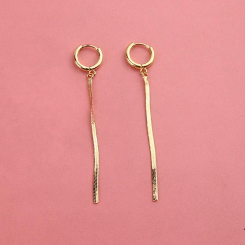 ANENJERY Длинные серьги-капли из змеиной кости с кисточками для женщин, простые ювелирные аксессуары с пряжкой для ушей