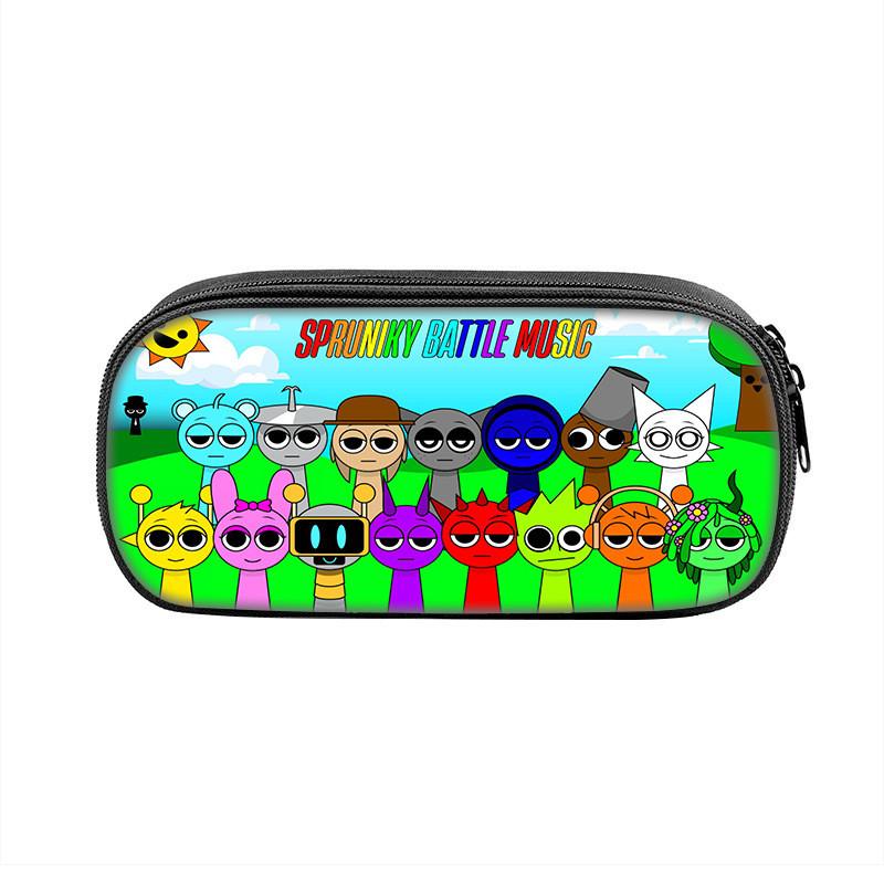 Sprunki Game Character Print Student Single Layer Stationery Storage Bag For Students And Office Supplies