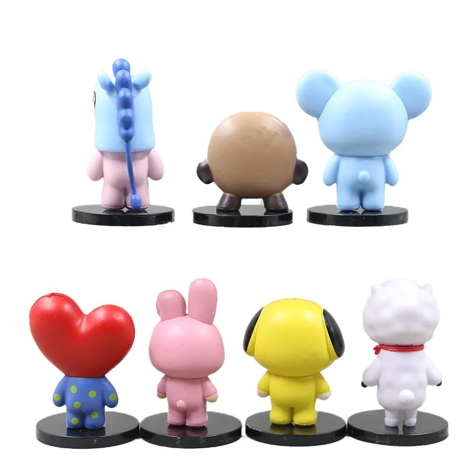 BT21 6см 7шт фигурка корейская поп к-поп мини-фигурка bts Bt21 коя модель креативные настольные аксессуары игрушка детский подарок на день рождения