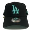 Era Cap 9FORTY A-Frame LA Dodgers Side Patch Logo Embroidery Black Mint Blue Hat