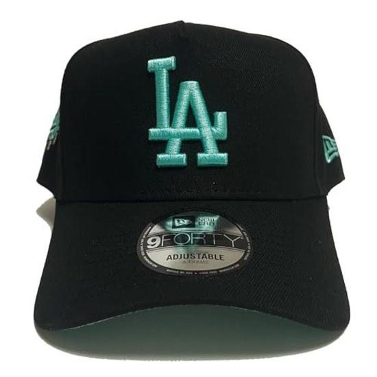 Era Cap 9FORTY A-Frame LA Dodgers Side Patch Logo Embroidery Black Mint Blue Hat
