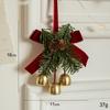 Wreath Christmas Velvet Bow Bell Red Pine Cone Bell Pendant  Home Door Decorations