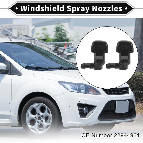 2 Pcs Front Windshield Washer Nozzle 2 Pcs Gasket for Chevy Colorado 2015-2023 Windshield Spray Nozzles Wiper Spray Washer Jet No.22944961 Black