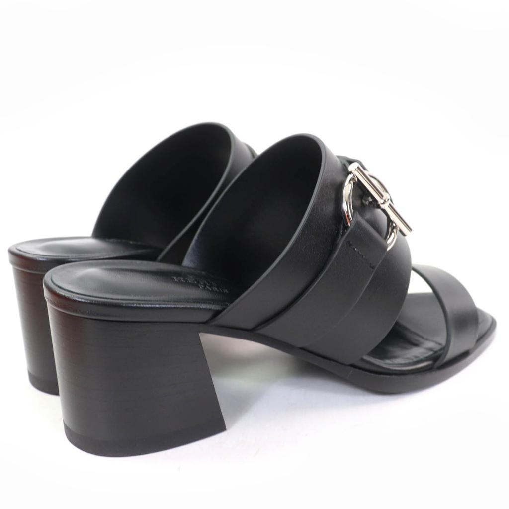 Excellent HERMES Sandals cute Purchased in 2025 Glennan Metal Leather black  Used