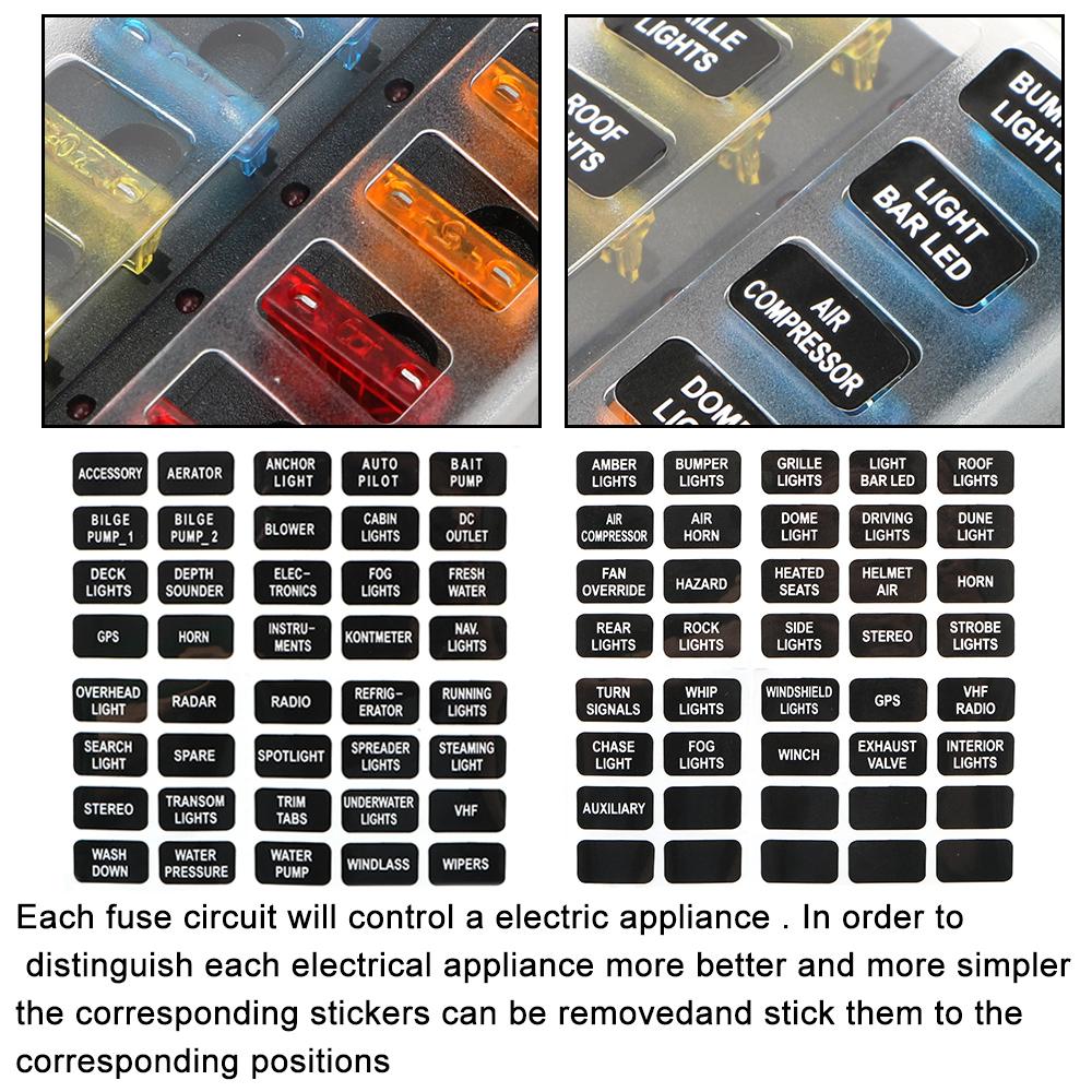 Fuse Box Holder 32V 100A For Auto Car Boat Marine Plastic Cover 6 Ways 12 Ways Blade Fuse Block M5 Stud With LED Indicator Light Fuse Holders1