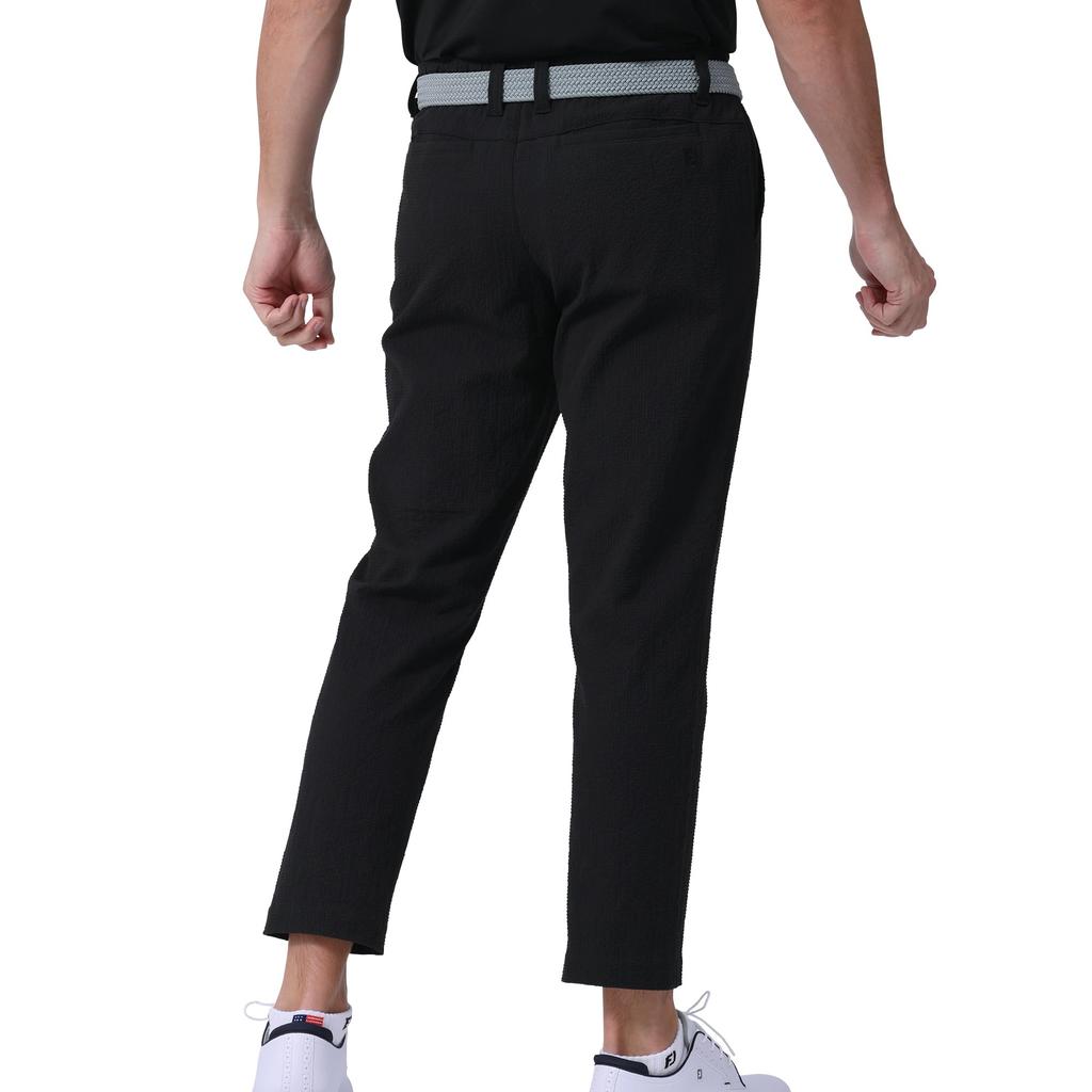 FootJoy Men's Seersucker Ankle Pants, Black, Size M, FJ-S24-P14, 81869-M
