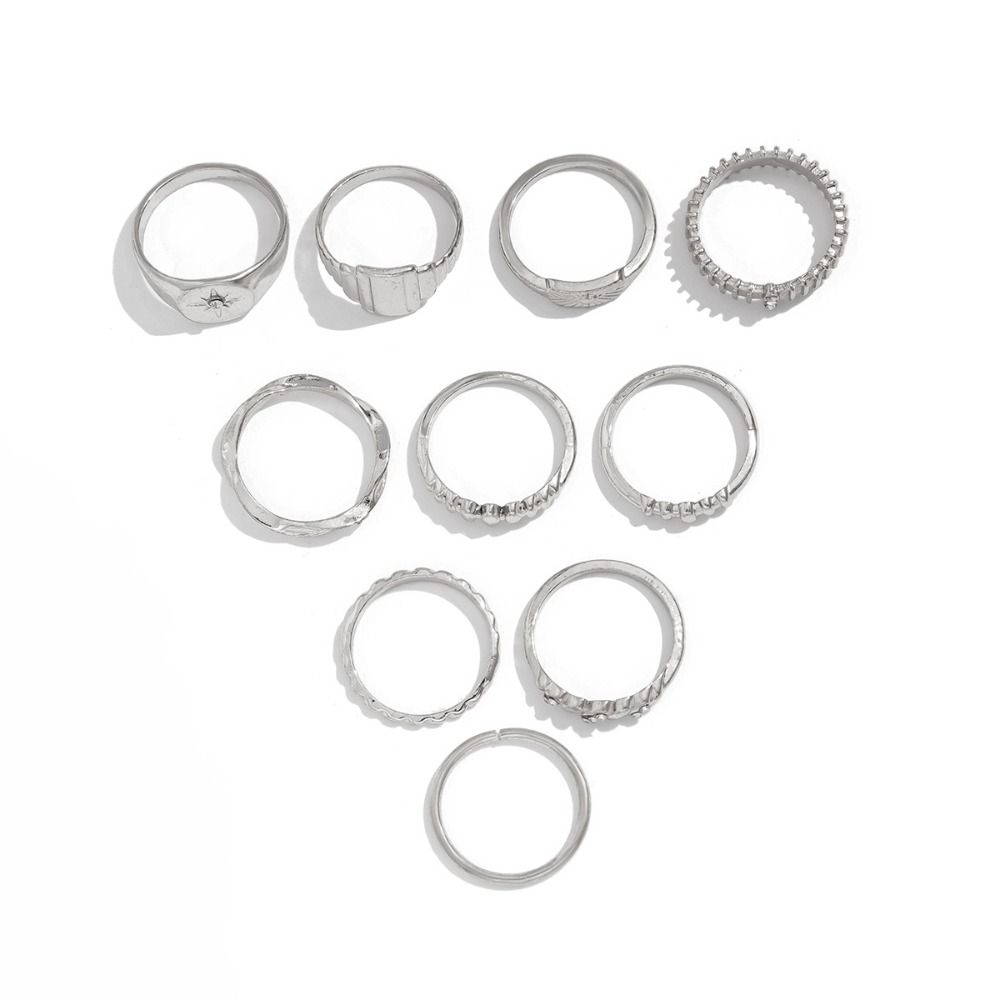 Water Drop Design Finger Open Rings Metal Geometric Rings New Irregular Open Ring Set Women