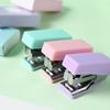 Mini Stapler Portable Creative Office Desktop Stapler Set with Staples for Office School Pink