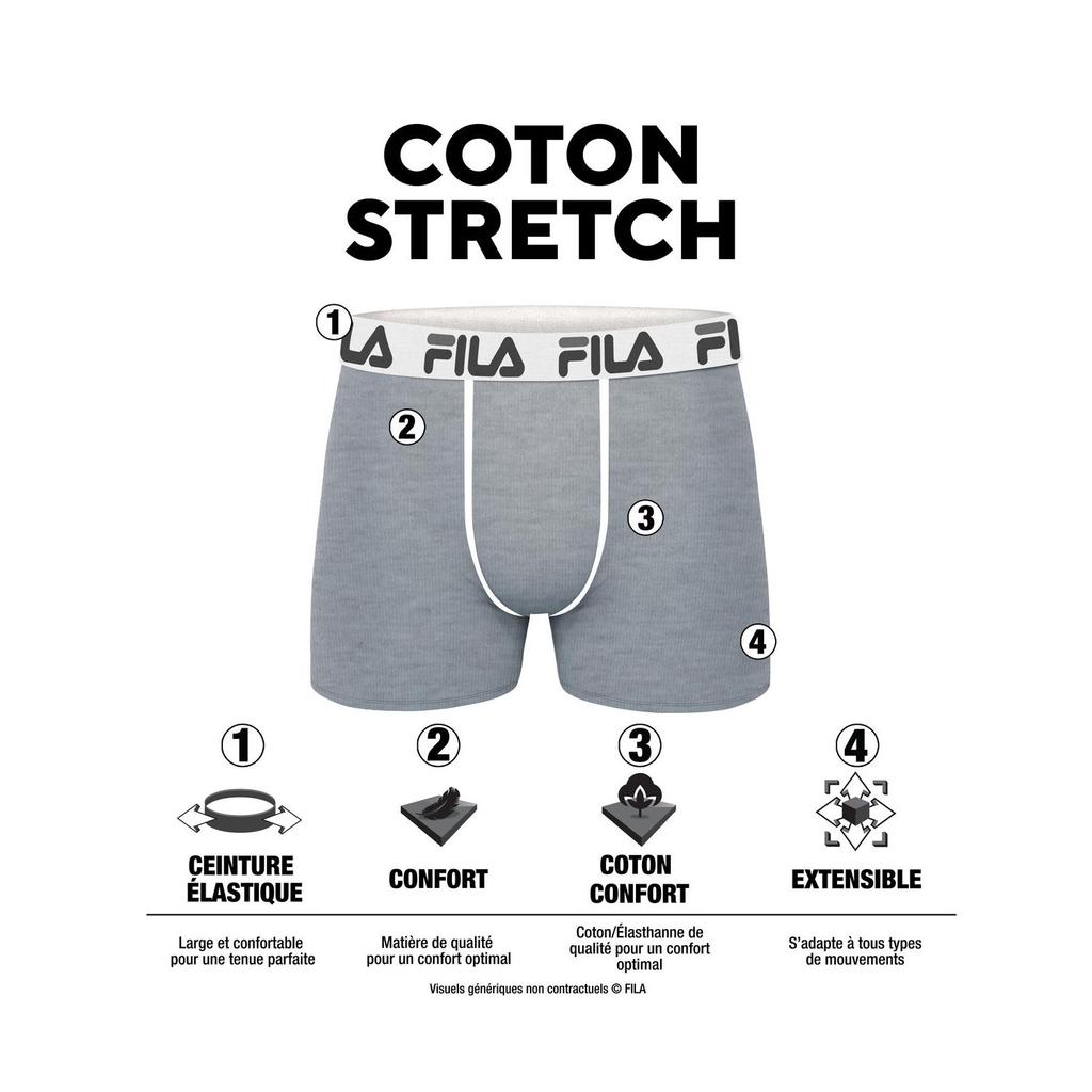 Lot de 4 boxers homme en coton uni