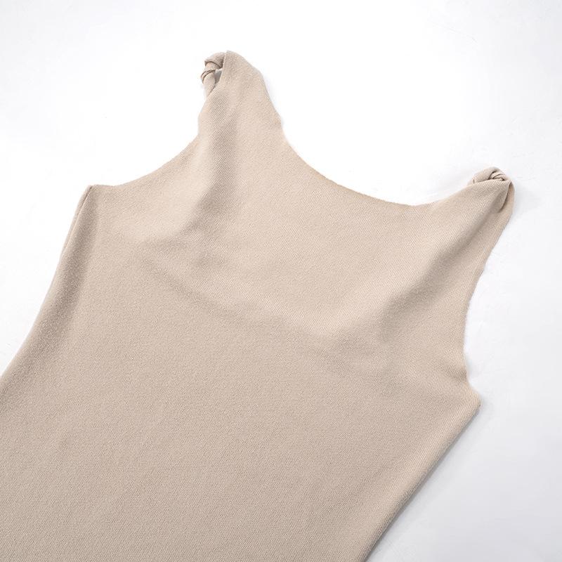 GMXIA Женское весенне-летнее однотонное платье без рукавов на бретелях с перекрутом, сексуальное платье в обтяжку бедер