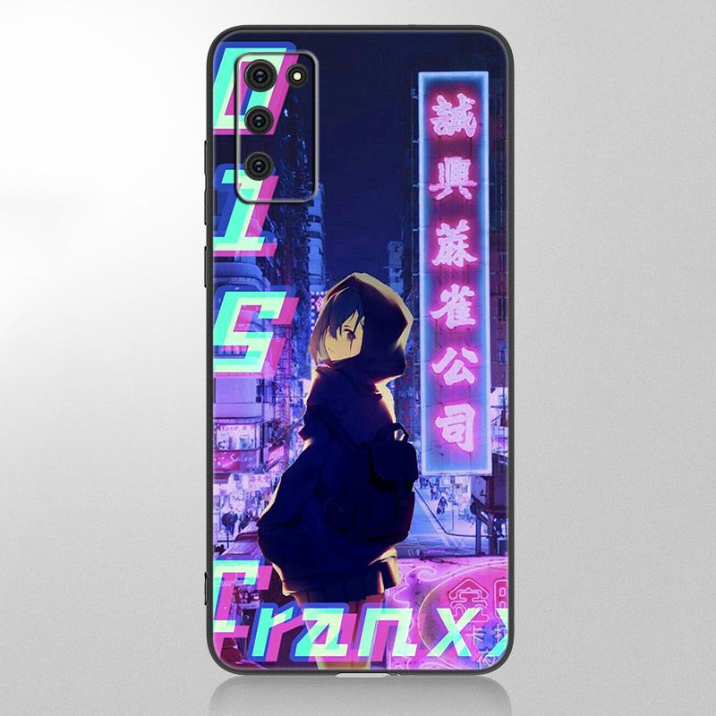 Чехол Vaporwave Glitch с аниме для Samsung Galaxy A12 A02S A22 A32 A52 A72 A71 A51 A41 A31 A21 A11 A50 A70 A10S A20S, черный чехол