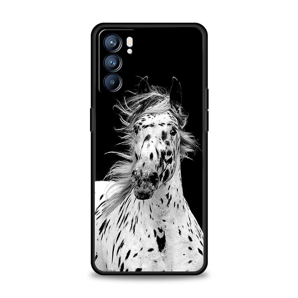 Чехол для телефона с изображением животного Лошадь для Oppo A17 A31 A54 A57 A78 A79 A98 Find X5 X6 Reno 6 7 8 10 11 12 13 F Pro 5G Мягкий ТПУ Чехол Funda Сумка