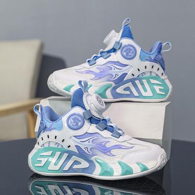 Детские баскетбольные кроссовки Спортивная обувь для мальчиков и девочек Звук трения Весенне-летние новые сетчатые дышащие легкие тренировочные кроссовки