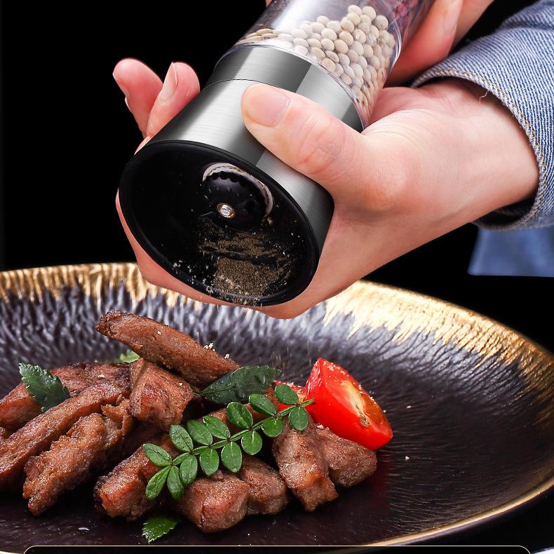 Мельница для перца из нержавеющей стали, мельница для перца, регулируемая степень грубости, ручные ручки, соляная мельница, многоразовая перечница, солонки