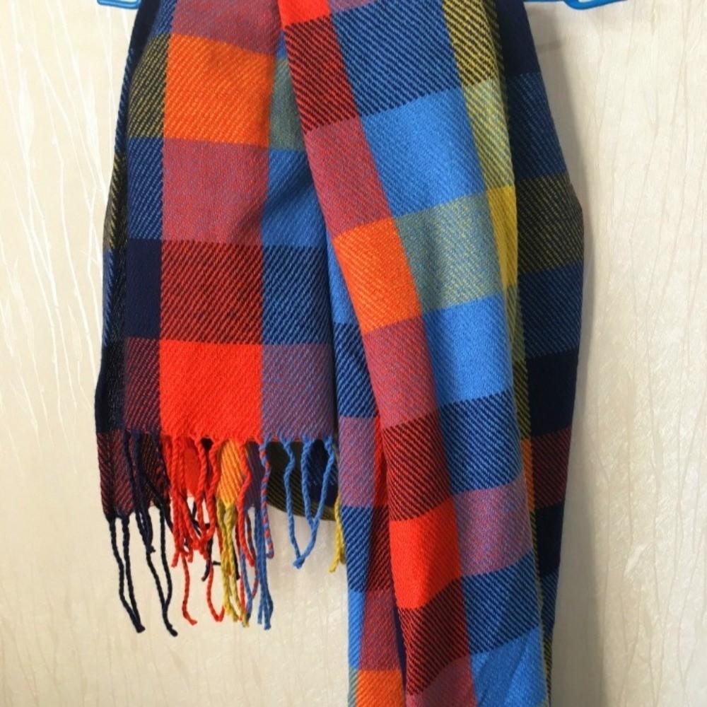 Thick Imitation Cashmere Shawl Keep Warm Shawl Wrap Casual Plaid Scarf Girl