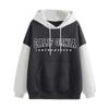 Women's Letter Print Long Sleeve Hoodie Oversize Hooded Sweatshirt Casual Street Hip Hop Pullover Loose Clothes