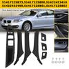 7x Black Inner Door Panel Handle Pull Trim Cover For BMW 5 Series F10 F11 10-16
