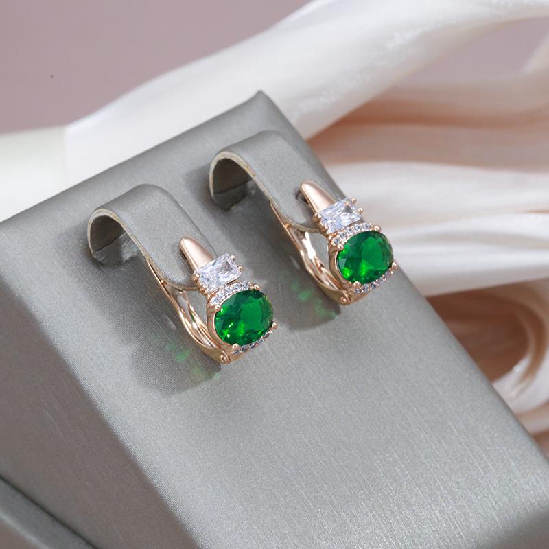 Kinel милые серьги-гвоздики с блестящим зеленым цирконием для женщин, ювелирные изделия с каплями воды