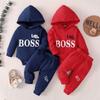 Spring & Autumn Long-Sleeve Hooded Baby Suit: Solid Color, Letter Print, Two-Piece for Boys & Girls