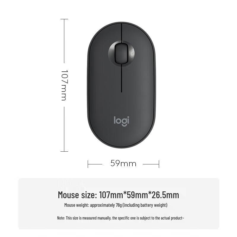 Logitech Беспроводная Bluetooth-мышь Logitech Pebble M350, бесшумная