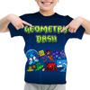 Футболка Game Angry Geometry Dash для мальчиков и девочек с мультяшным принтом 3D, детская летняя повседневная футболка с коротким рукавом, детская одежда