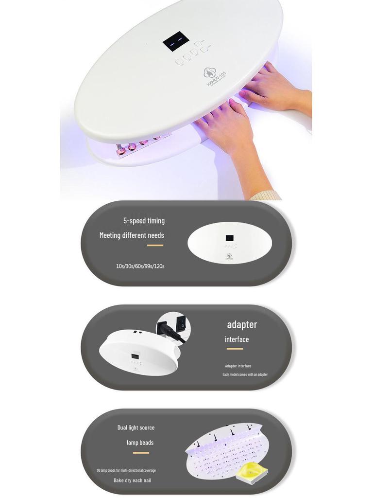 XZMUV-105 Large Space 256W Quick-Drying Gel Curing Nail Lamp for Salons