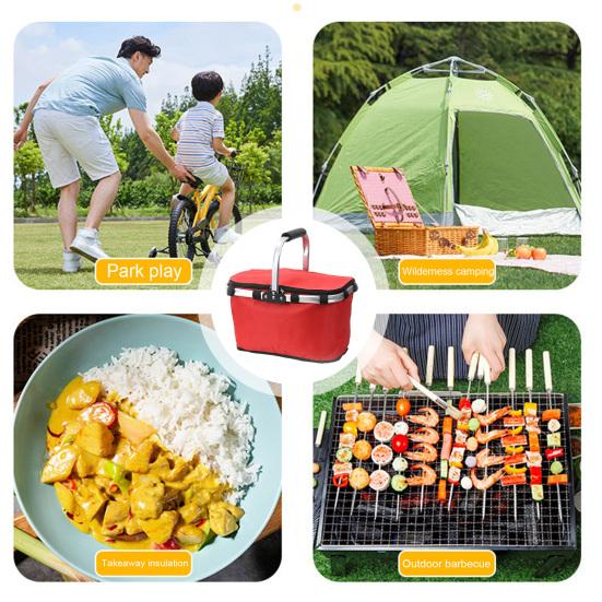 Изолированная корзина для покупок 30 л, большая вместимость, охлаждающая корзина, складная корзина для пикника, термоохлаждающая