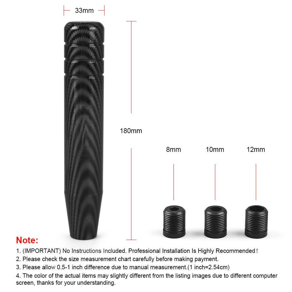 18 см ручка переключения передач из алюминиевого углеродного волокна в стиле гоночного автомобиля универсальная ручка рычага переключения передач для механической коробки передач с тремя адаптерами