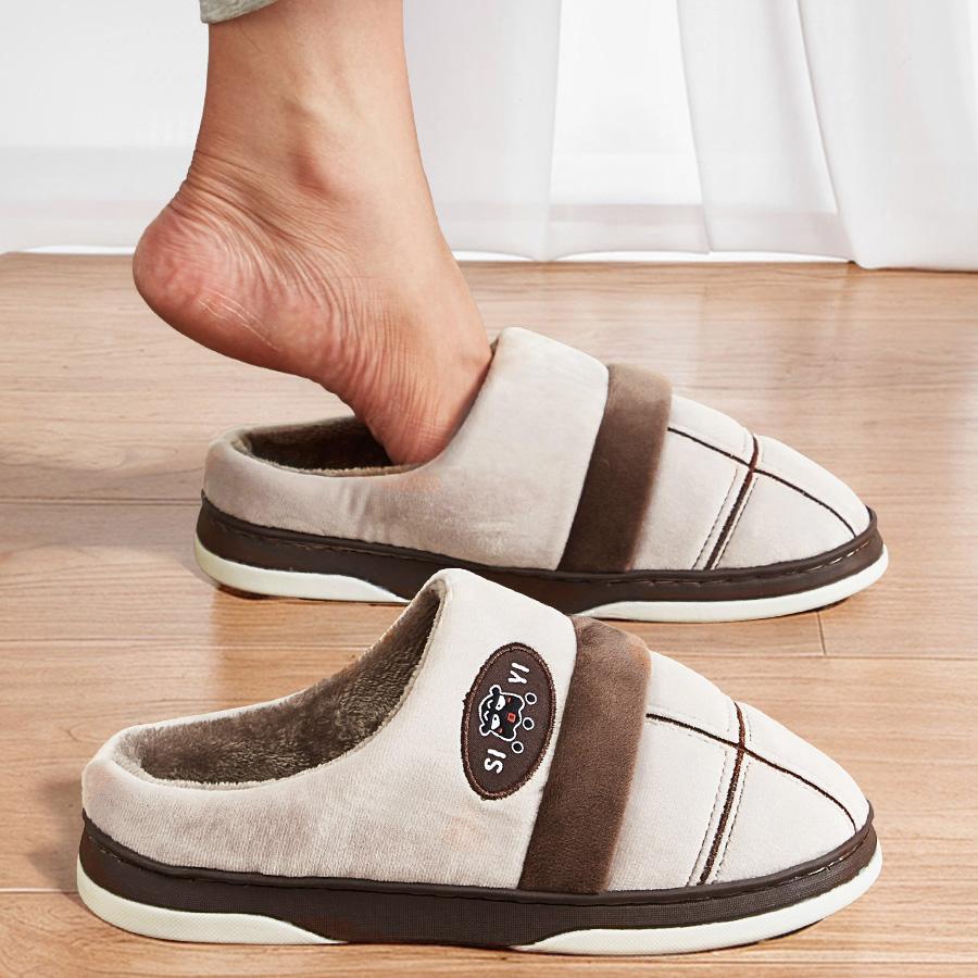 Фланелевые тапочки мужские Клетчатая подошва ТПР теплые пена с памятью мягкие домашние тапочки зимние удобные нескользящие высокого качества для дома с поддержкой свода стопы